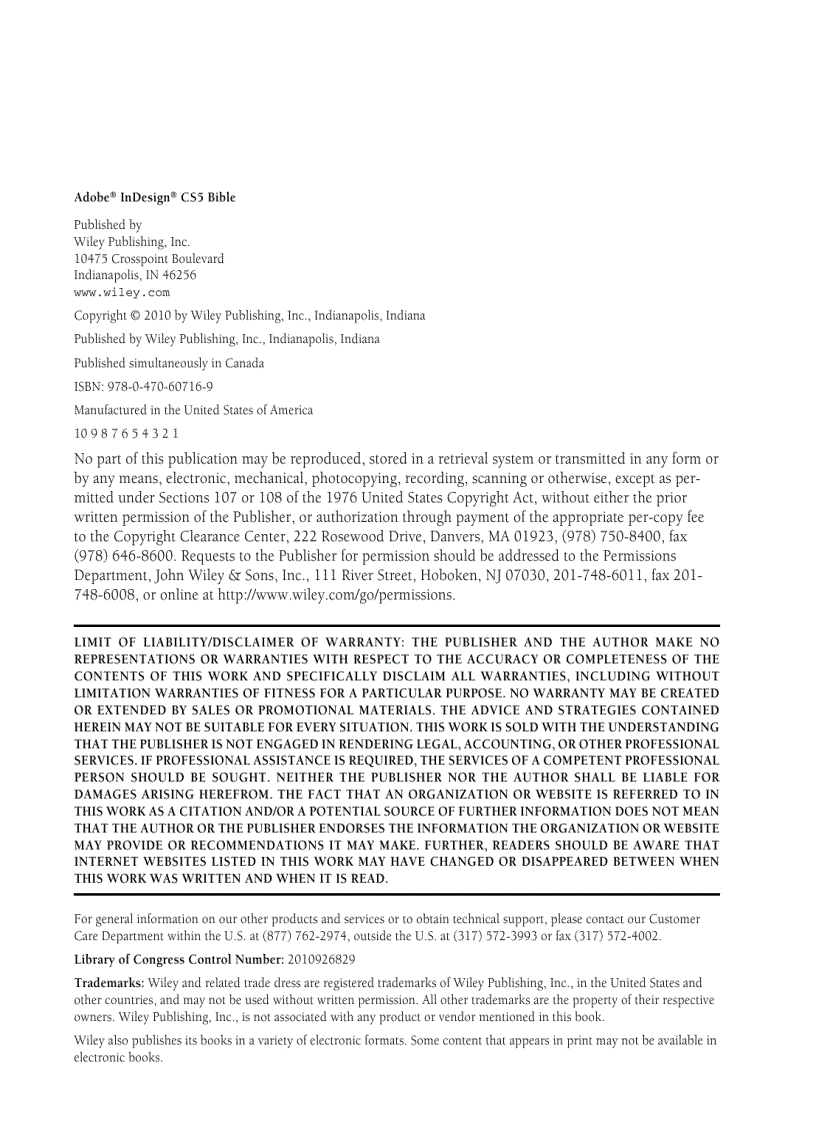 image for page Adobe InDesign CS5 Bible