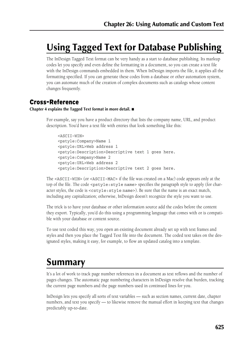 image for page Using Automatic and Custom Text