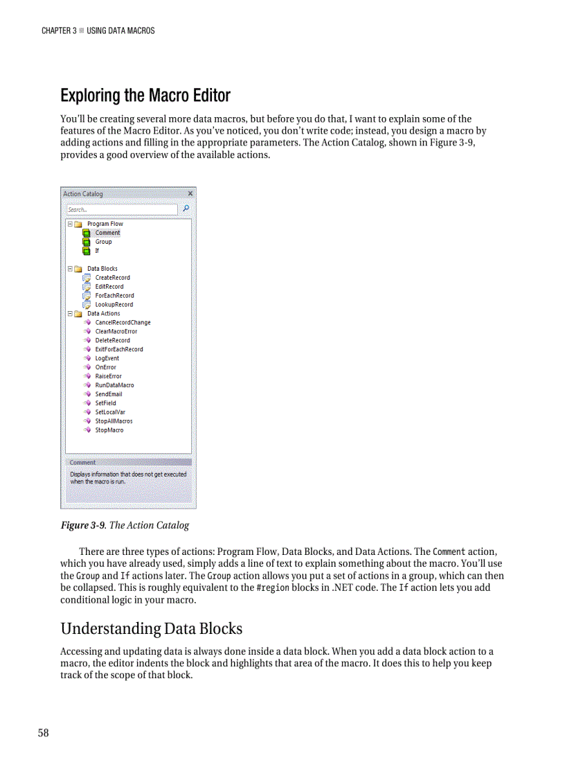 image for page Using data macros