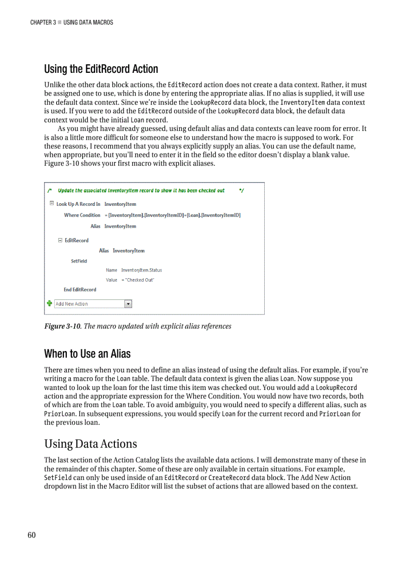 image for page Using data macros