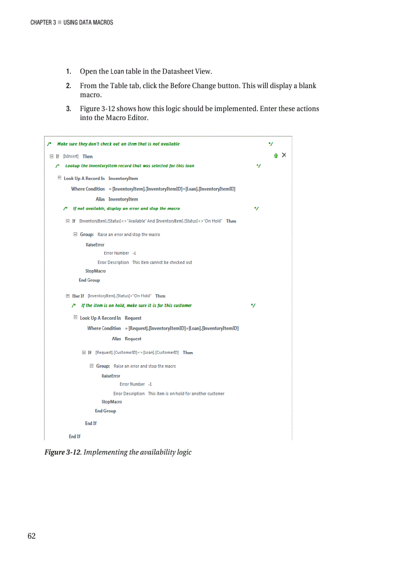 image for page Using data macros