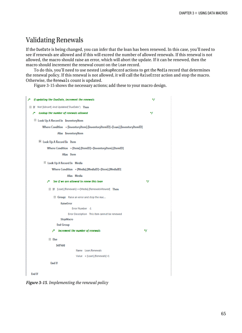 image for page Using data macros