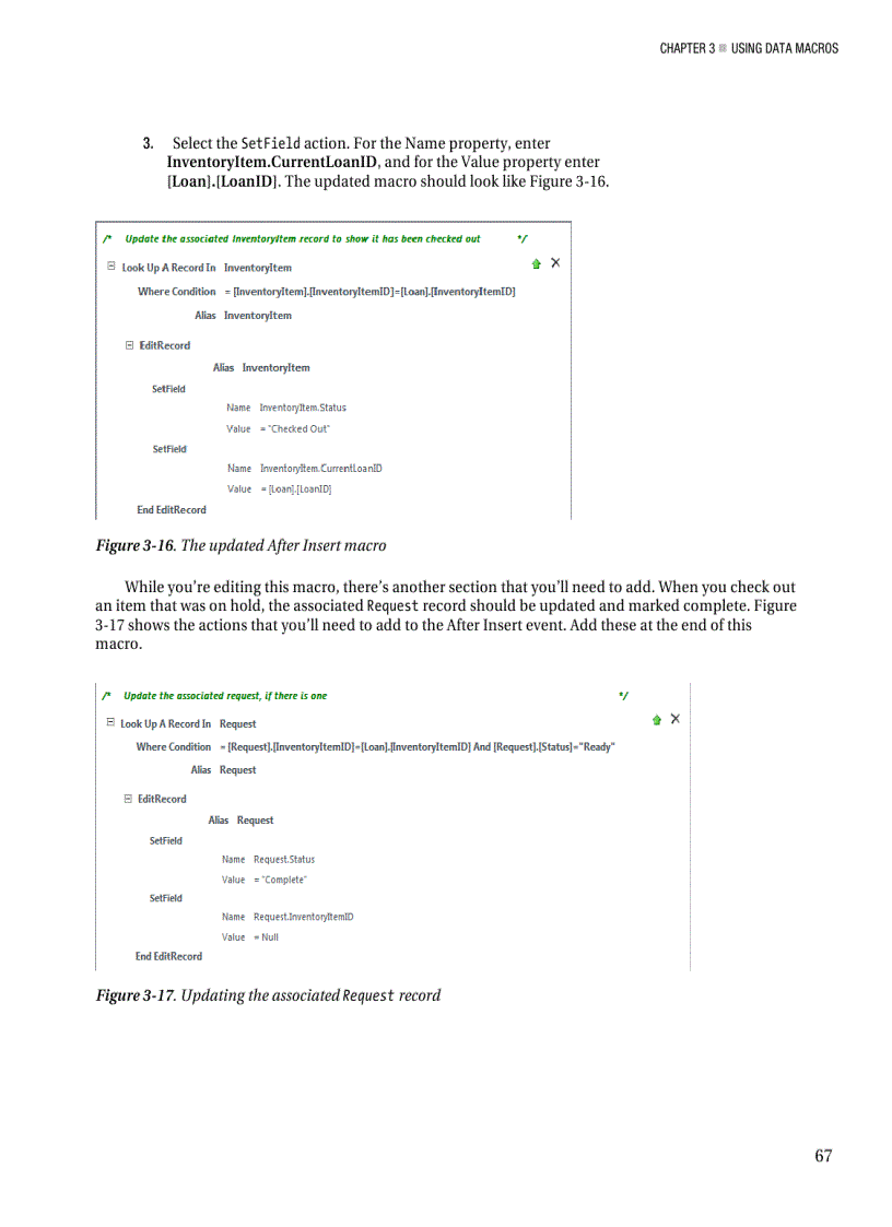 image for page Using data macros