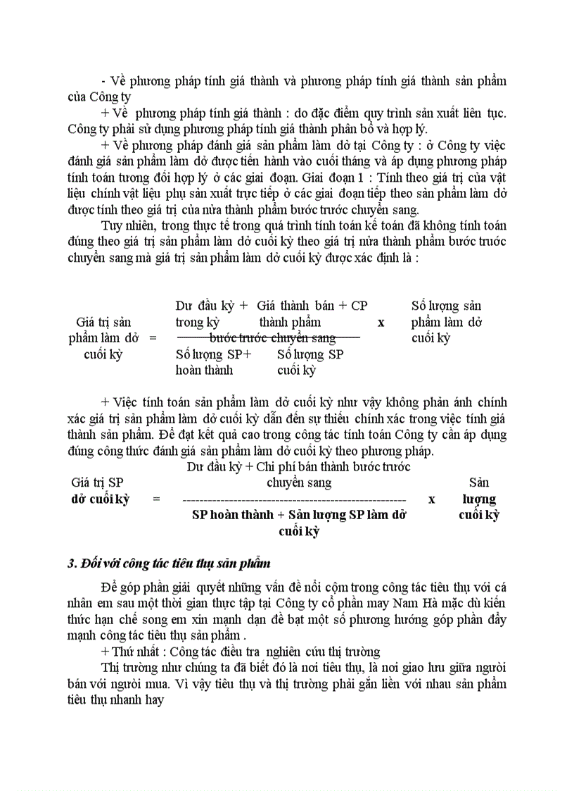 Một số ý kiến nhằm hoàn thiện công tác hạch toán tại Công ty cổ phần may Nam Hà