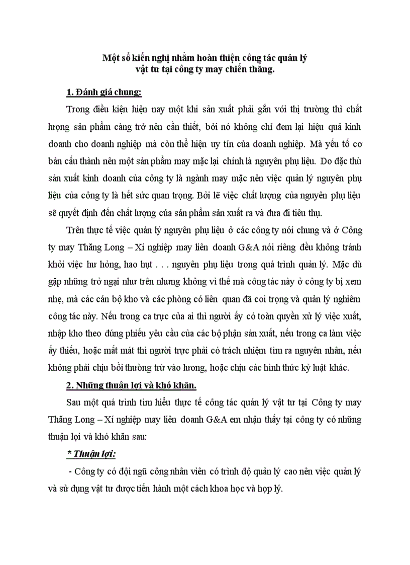 image for page Một số kiến nghị nhằm hoàn thiện công tác quản lý vật tư tại công ty may chiến thắng