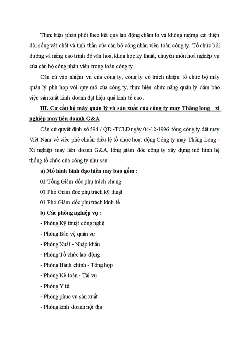 image for page Quá trình hình thành và phát triển của công ty may Thăng Long Xí nghiệp may liên doanh G A