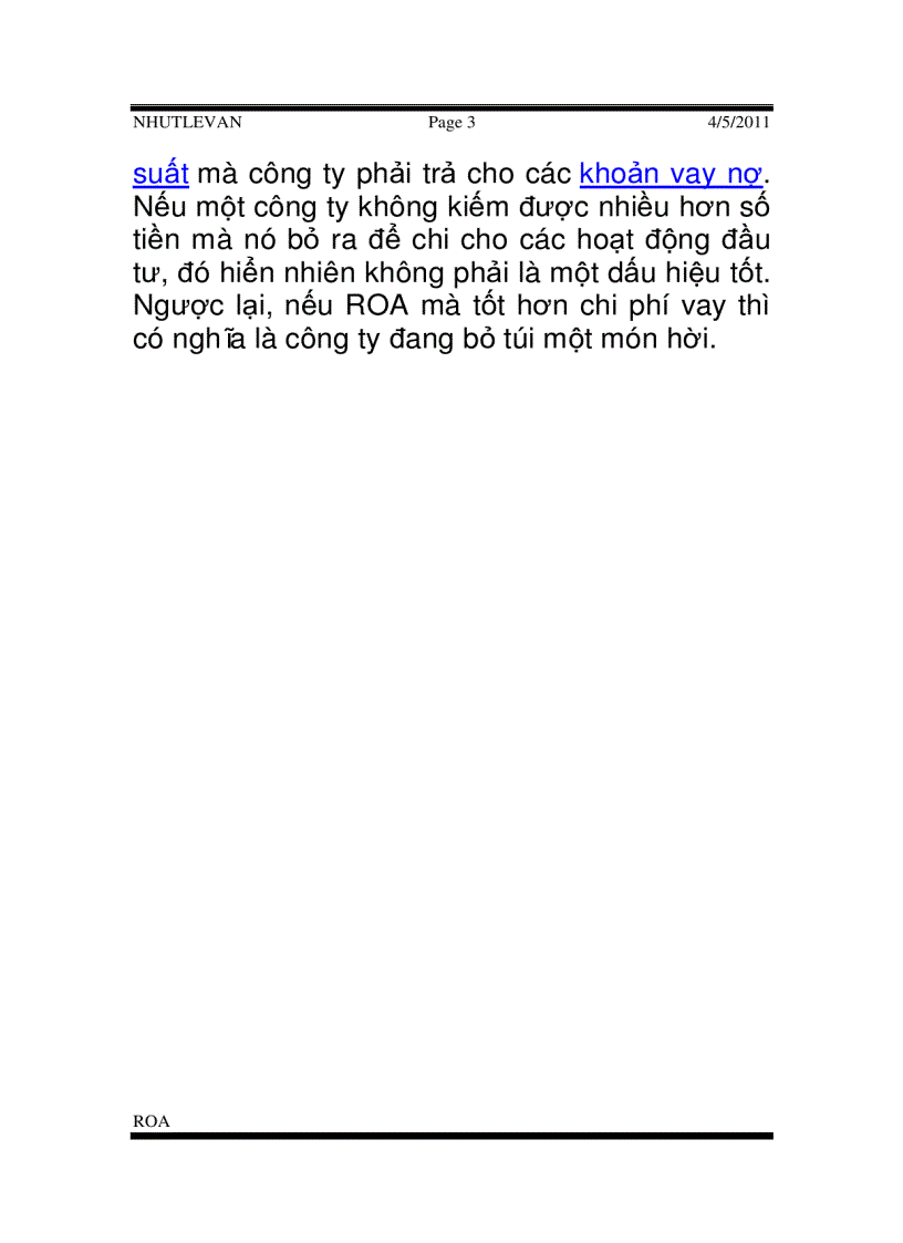 image for page Hệ số thu nhập tài sản Return On Assets ROA