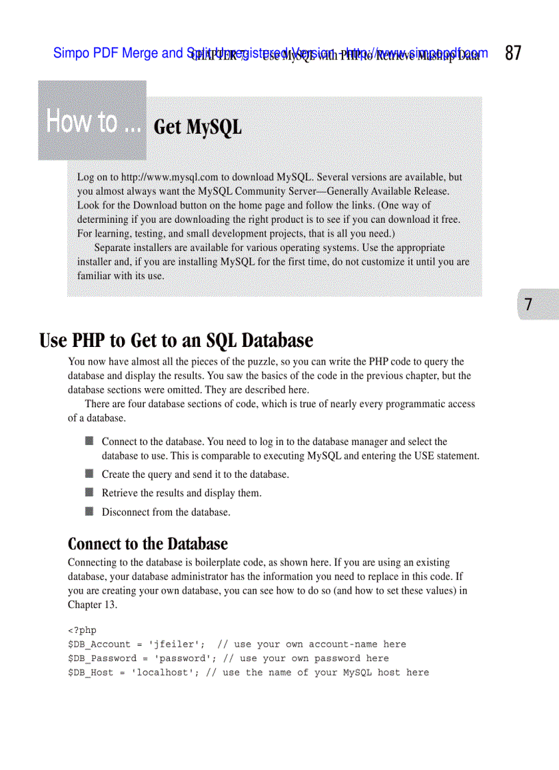 image for page Use MySQL with PHP to Retrieve Mashup Data