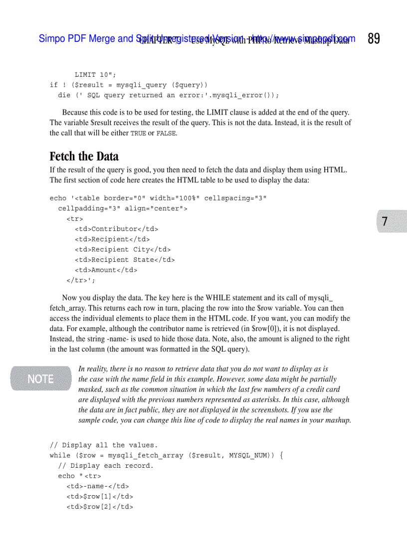image for page Use MySQL with PHP to Retrieve Mashup Data