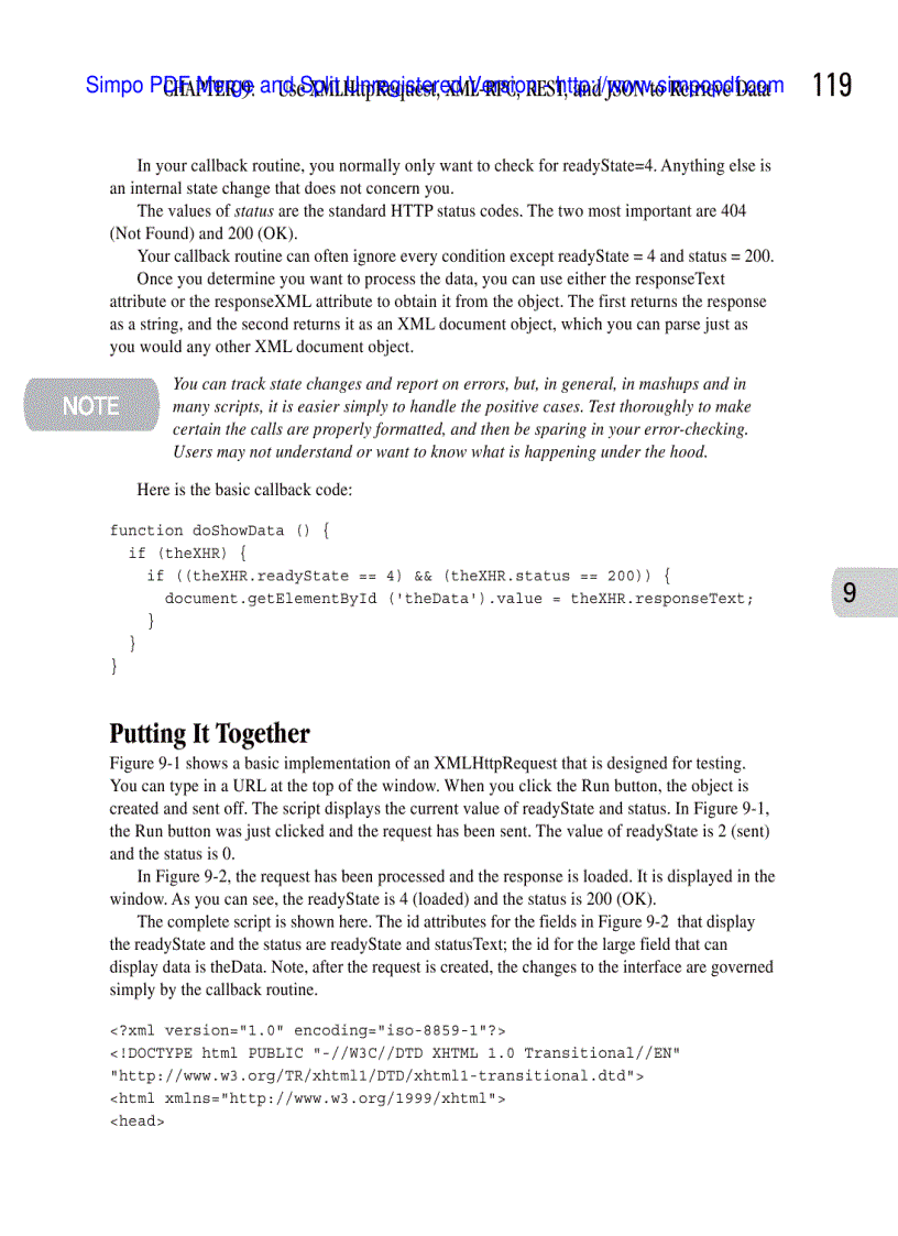 image for page Use XHTML to Structure the Mashup Pages