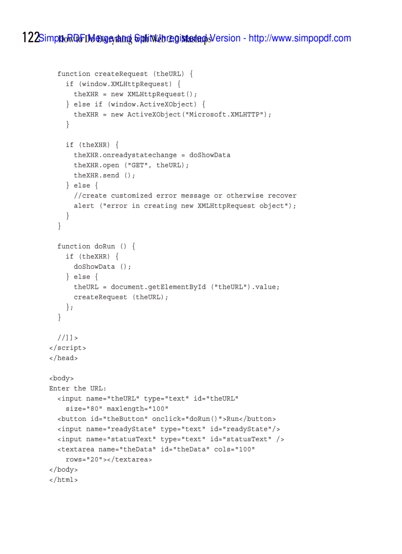 image for page Use XHTML to Structure the Mashup Pages