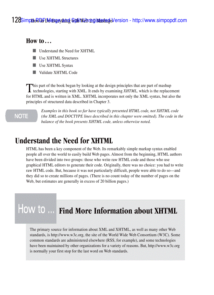 image for page Use XHTML to Structure the Mashup Pages