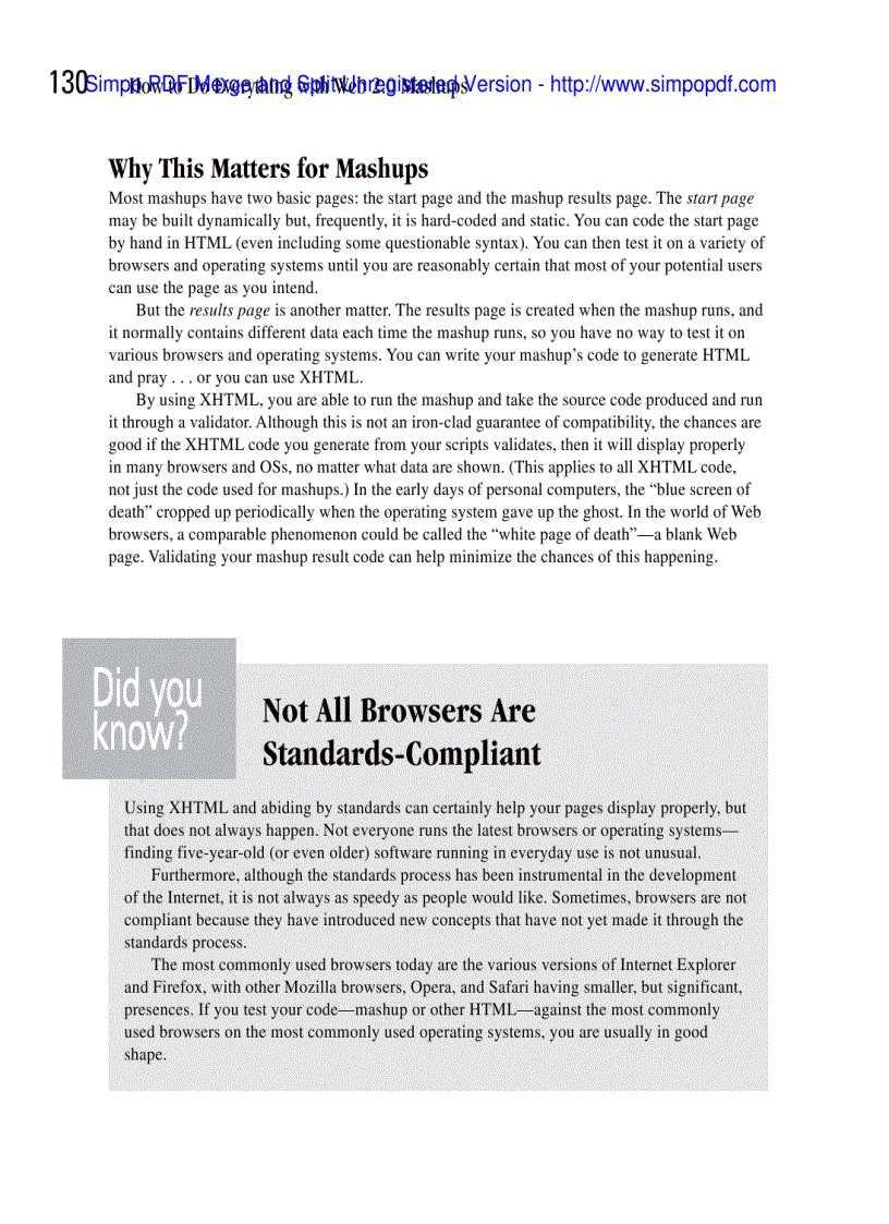 image for page Use XHTML to Structure the Mashup Pages