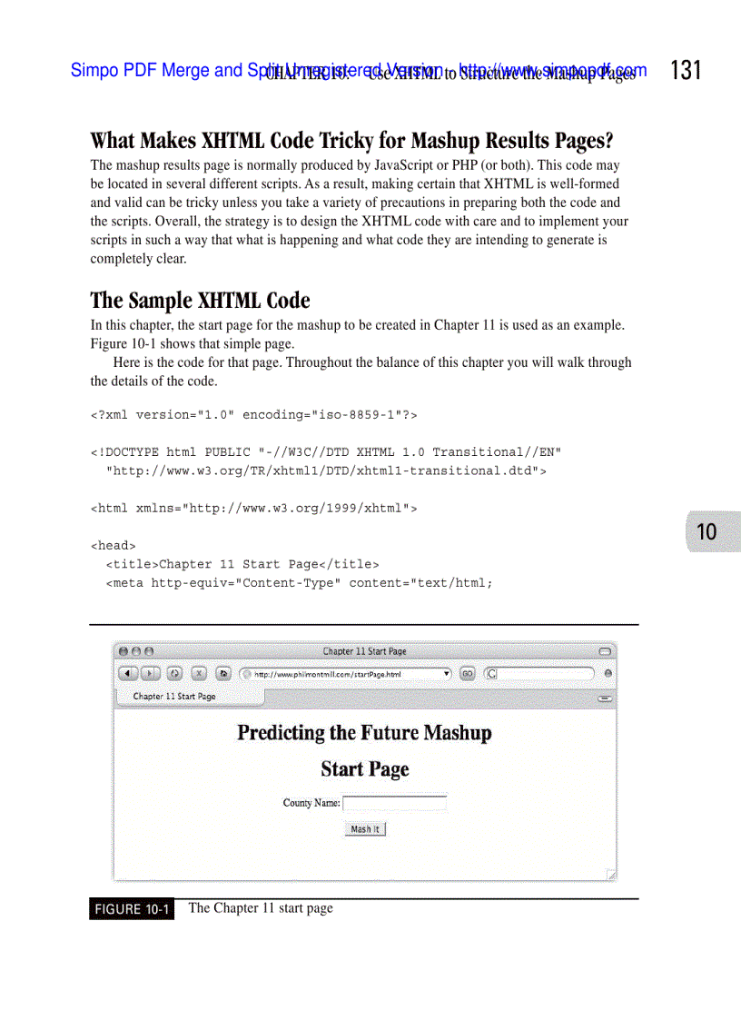 image for page Use XHTML to Structure the Mashup Pages