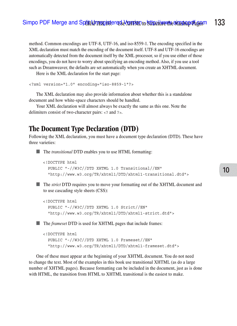 image for page Use XHTML to Structure the Mashup Pages