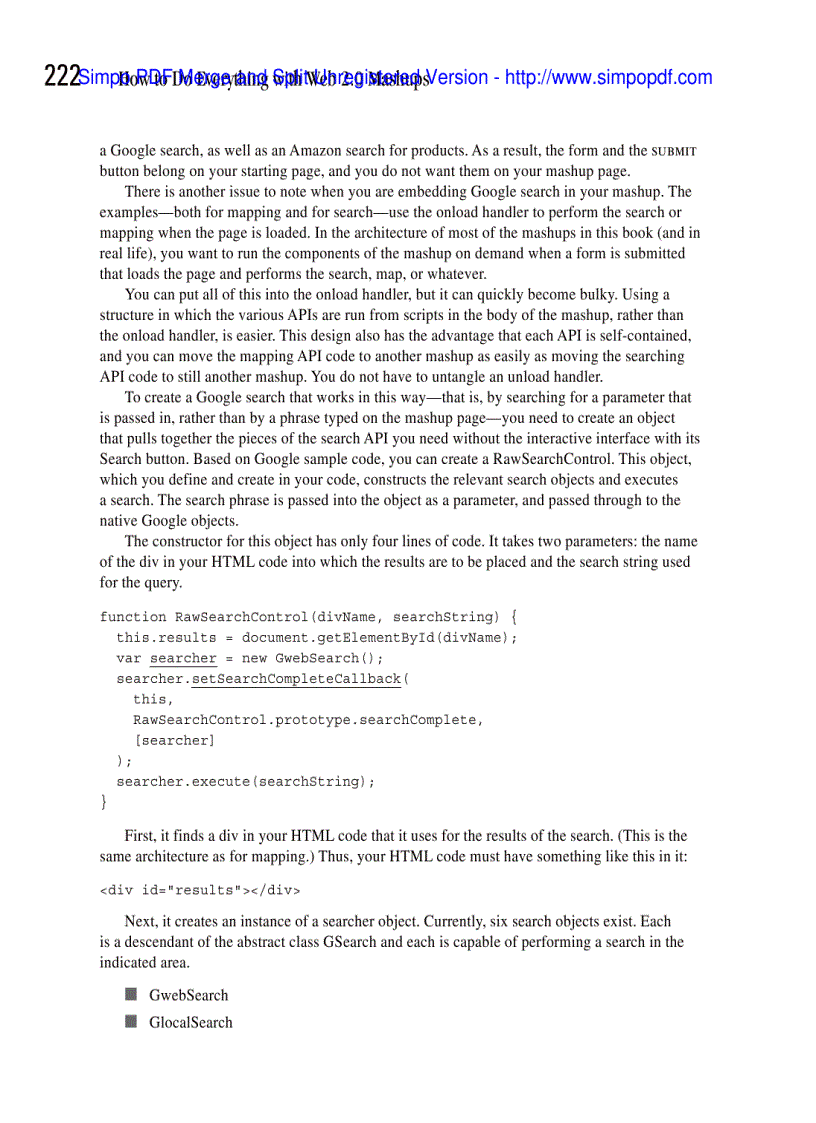 image for page Build a Mashup to Search Amazon and Google at the Same Time