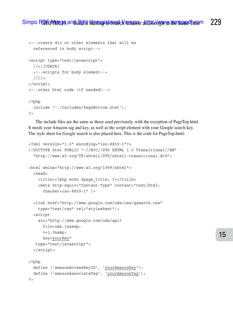 image for page Build a Mashup to Search Amazon and Google at the Same Time