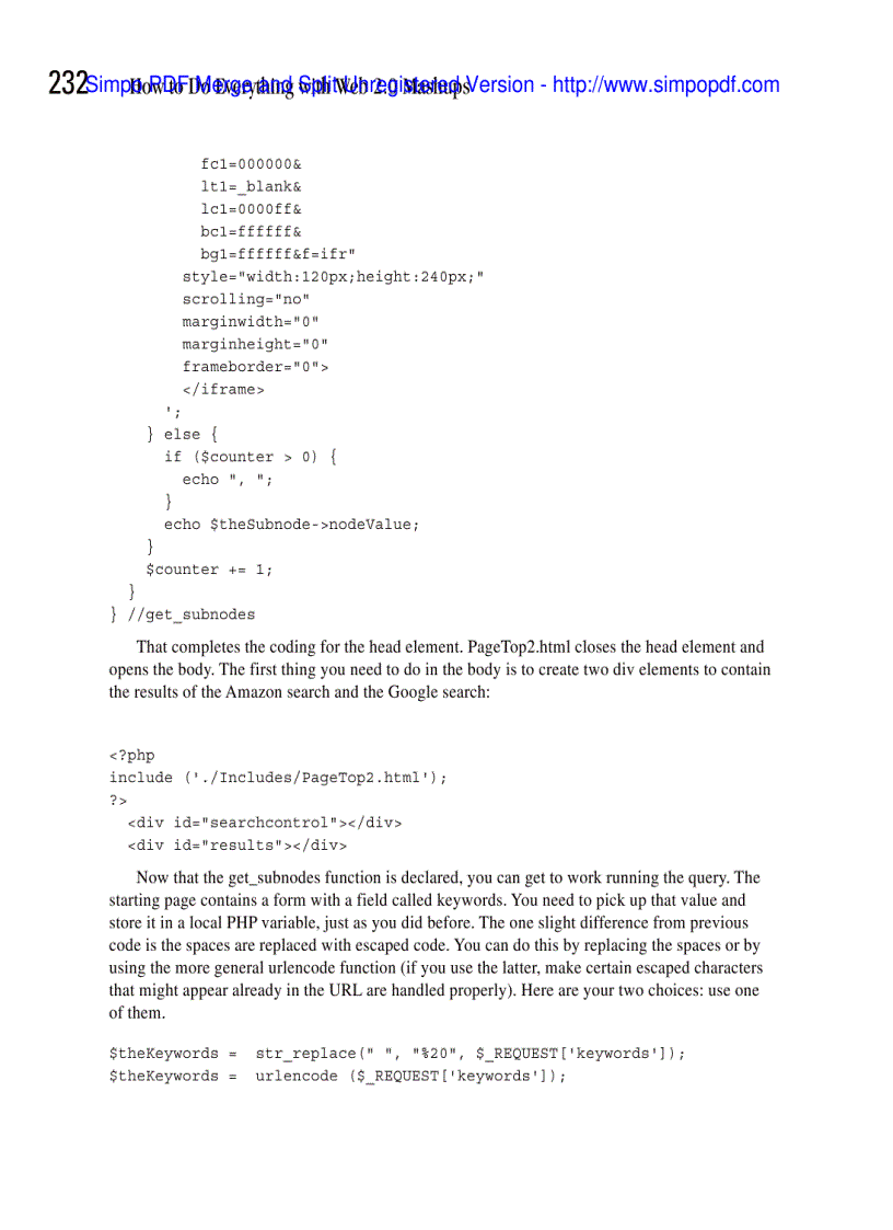 image for page Build a Mashup to Search Amazon and Google at the Same Time