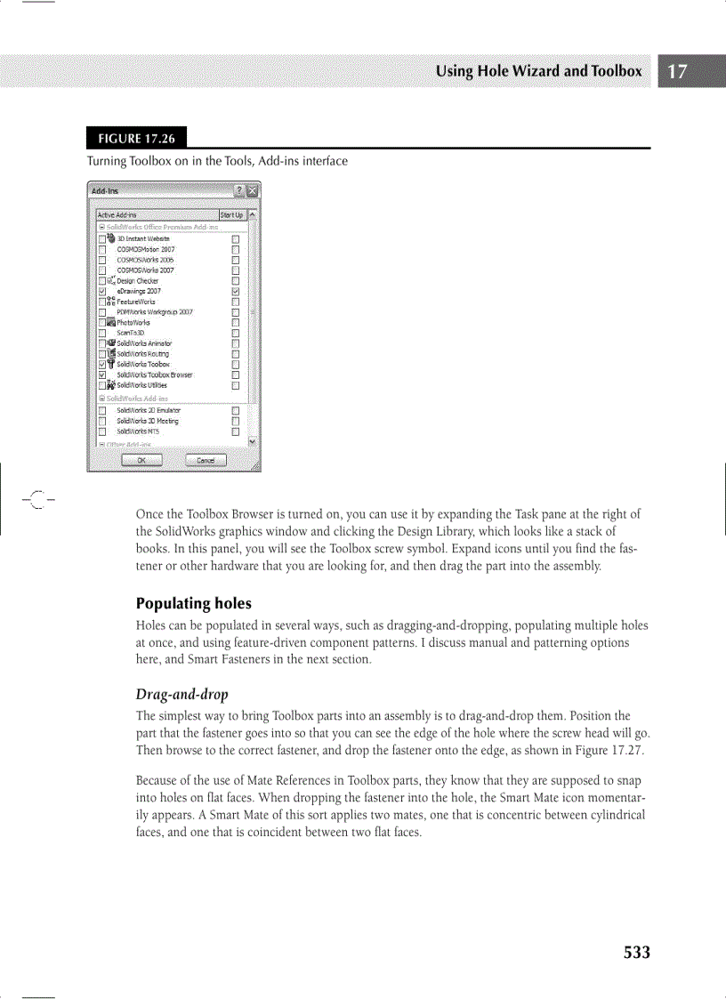 image for page Using Hole Wizard and Toolbox