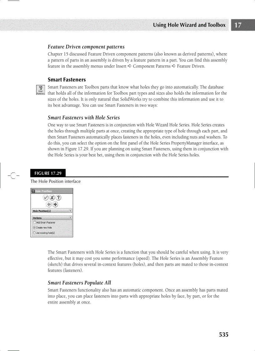 image for page Using Hole Wizard and Toolbox