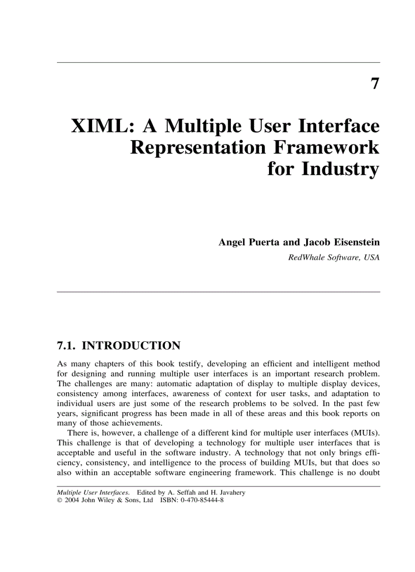 image for page Building multi platform user interfaces with uiml