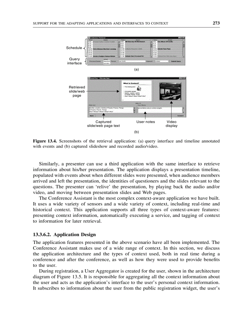image for page Support for the adapting applications and interfaces to context