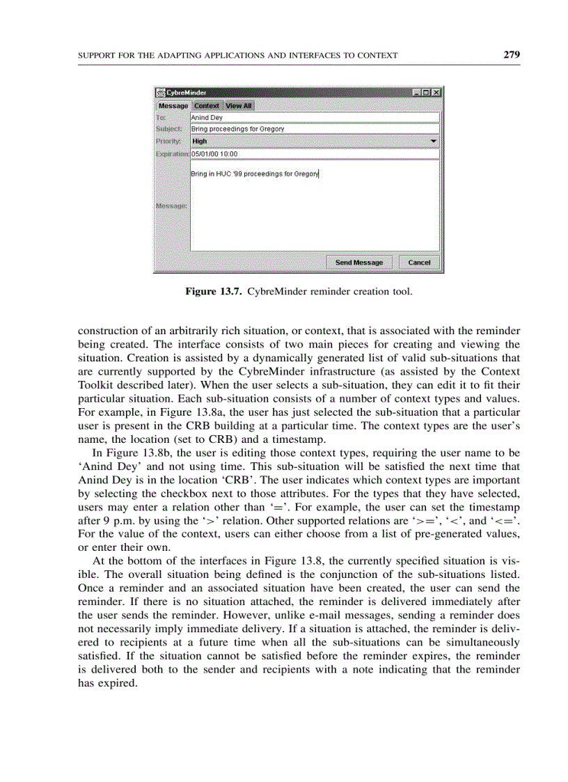image for page Support for the adapting applications and interfaces to context