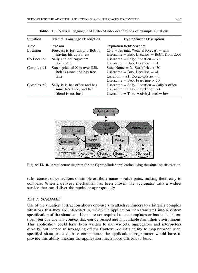 image for page Support for the adapting applications and interfaces to context