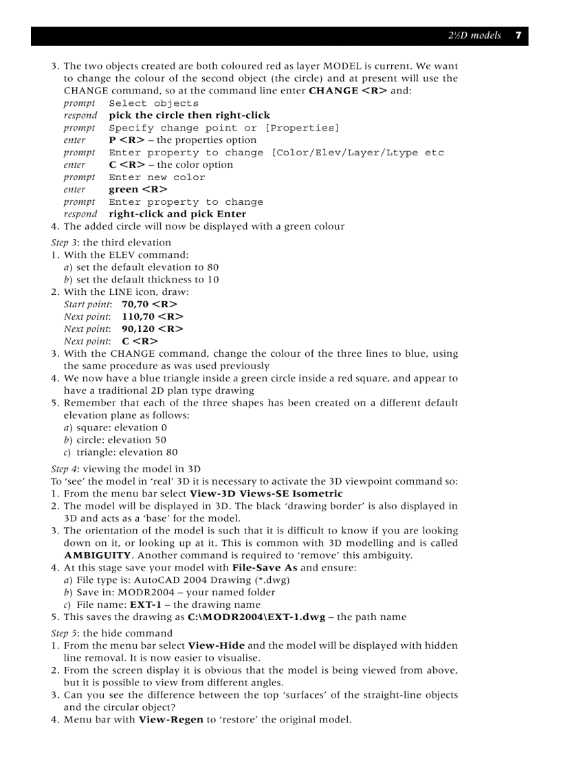 image for page Modelling with AutoCAD 2004