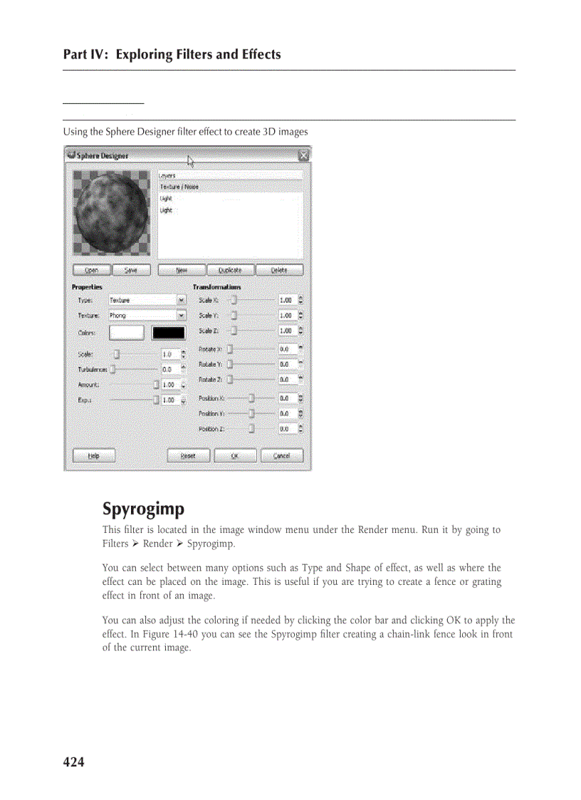 image for page Using Image Creation Filters