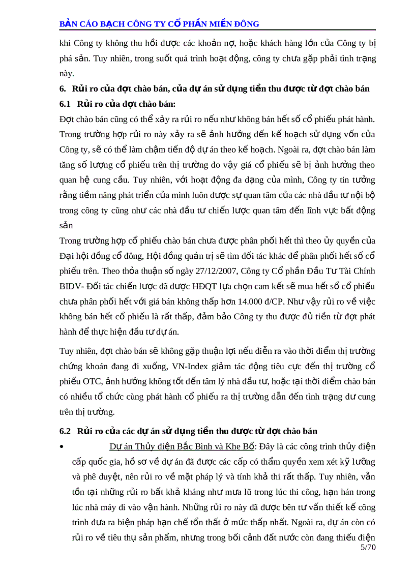 image for page Bản cáo bạch công ty cổ phần miền đông