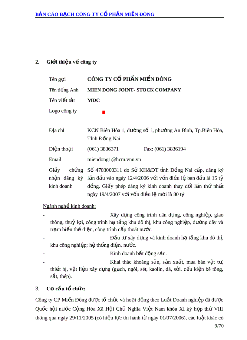 image for page Bản cáo bạch công ty cổ phần miền đông