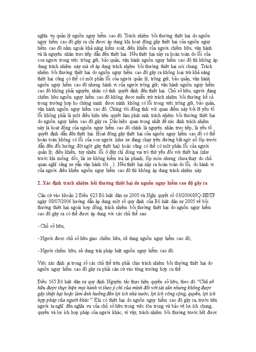 image for page Trách nhiệm bồi thường thiệt hại do nguồn nguy hiểm cao độ gây ra