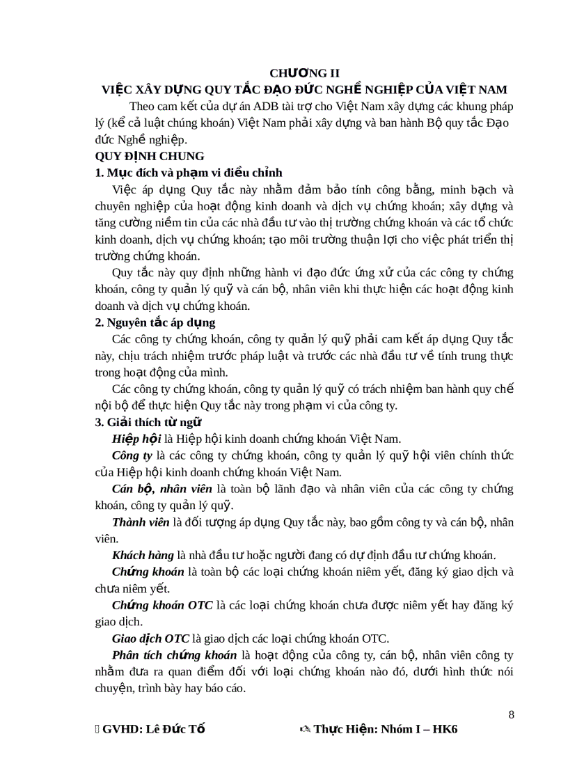 image for page Bài thảo luận Đạo đức trong kinh doanh chứng khoán ở thị trường chứng khoán Việt Nam hiện nay