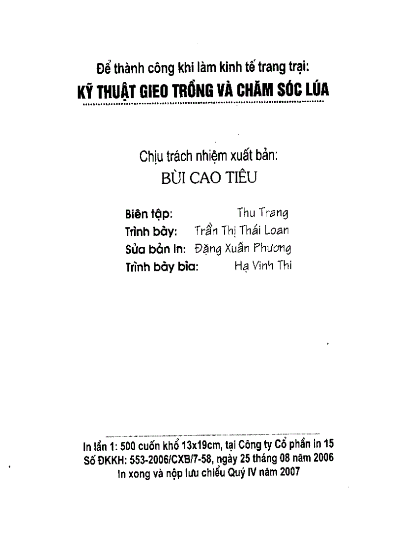image for page Kỹ thuật gieo trồng và chăm sóc lúa