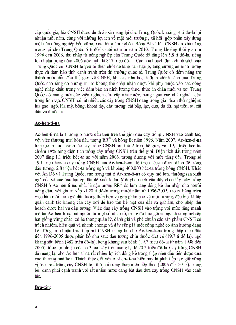 image for page Hiện trạng cây trồng CNSH cây trồng chuyển gen trên toàn cầu năm 2007