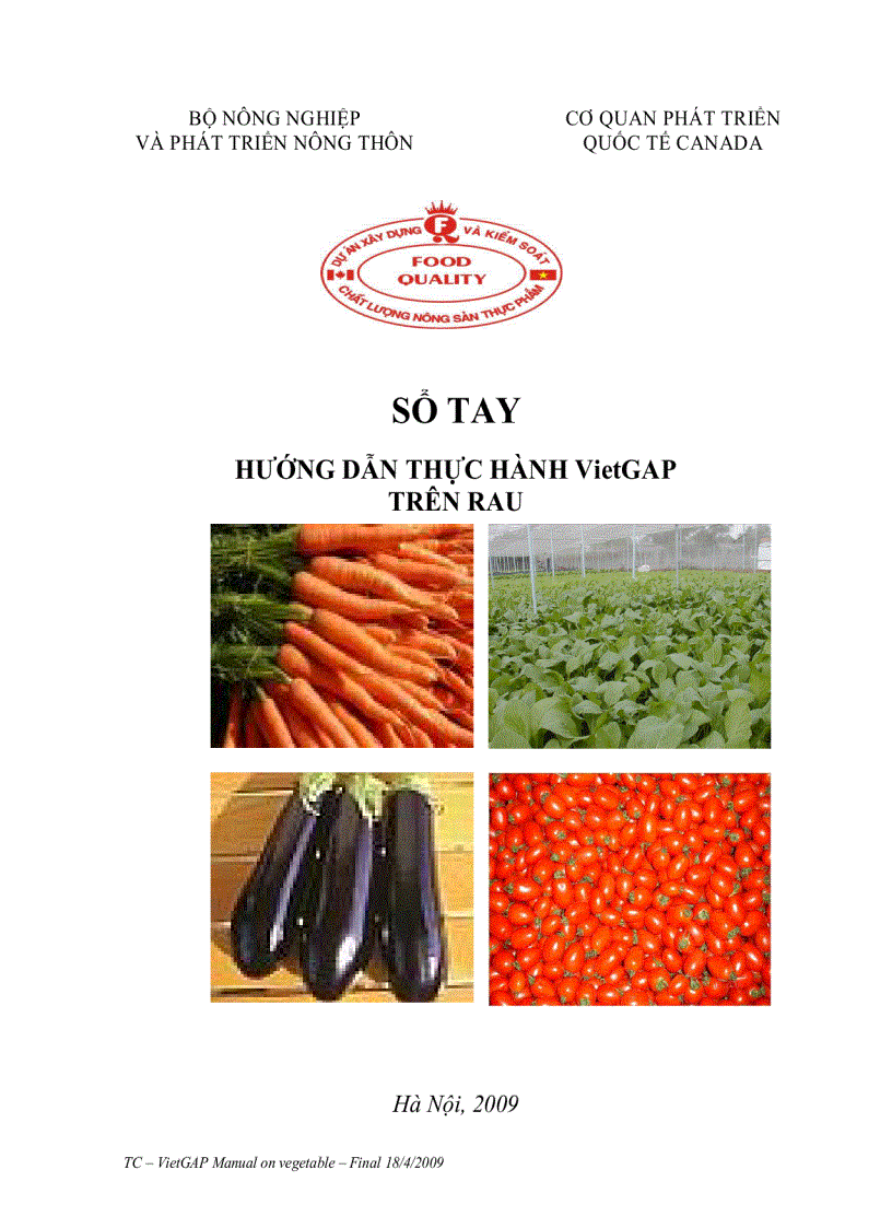 image for page Sổ tay hướng dẫn thực hành VietGAp trên rau