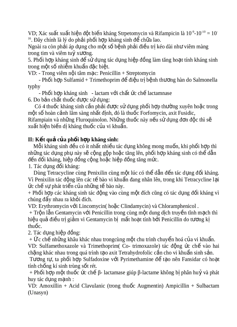 image for page Phối hợp thuốc kháng sinh