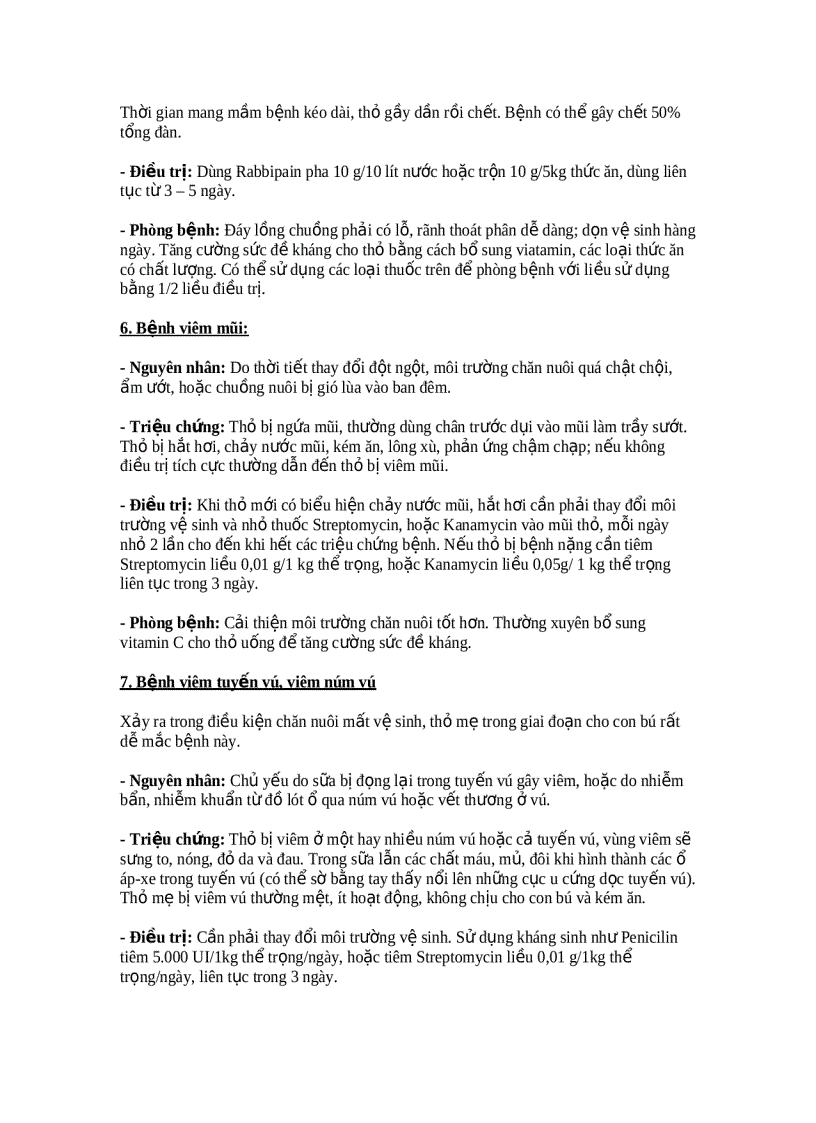 image for page Phòng và điều trị một số bệnh trên thỏ