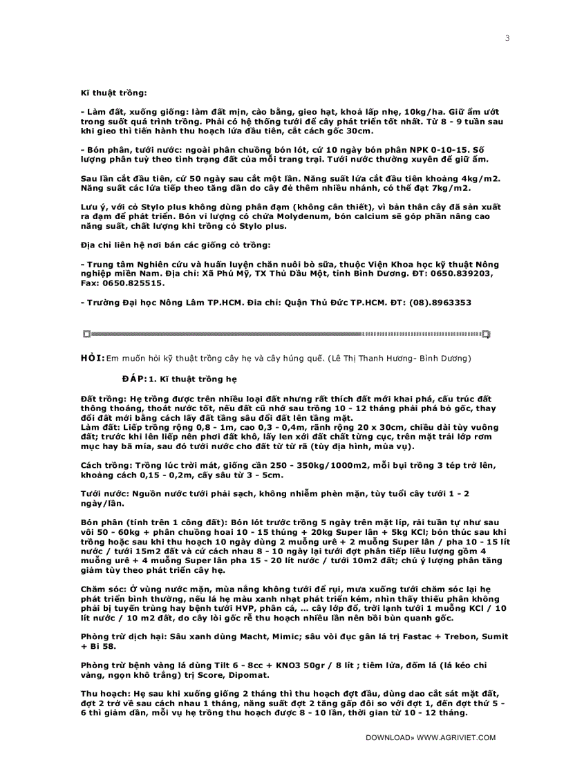 image for page Câu hỏi thường gặp trong kỹ thuật trồng trọt