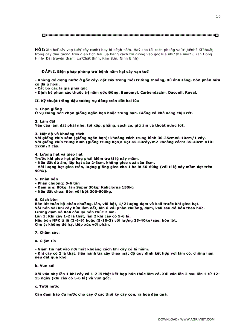 image for page Câu hỏi thường gặp trong kỹ thuật trồng trọt