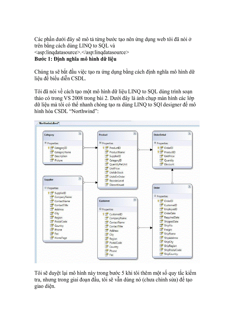 Sử dụng asp Linq Data Source