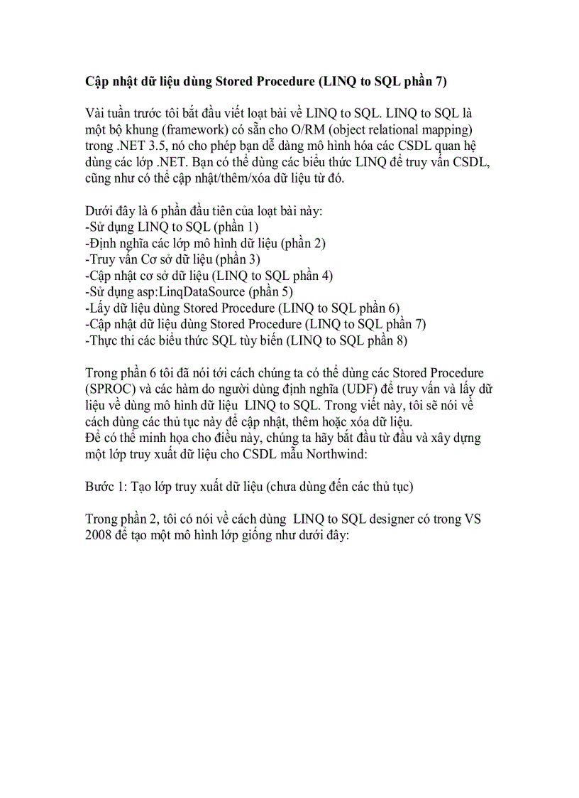 image for page Cập nhật dữ liệu dùng Stored Procedure