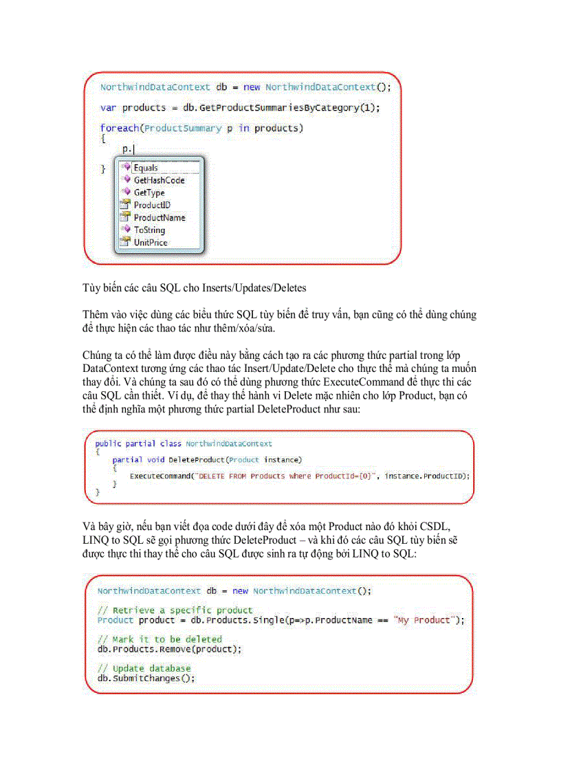 image for page Thực thi các biểu thức SQL tùy biến