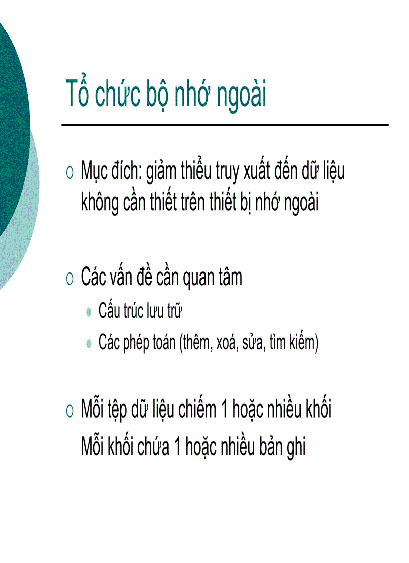 image for page Tổ chức dữ liệu vật lý