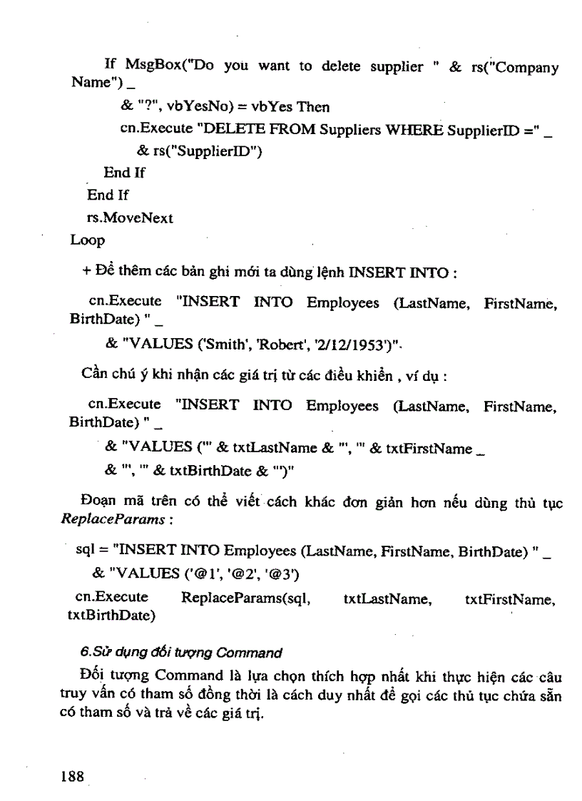 image for page Mở một đối tượng RecordSet