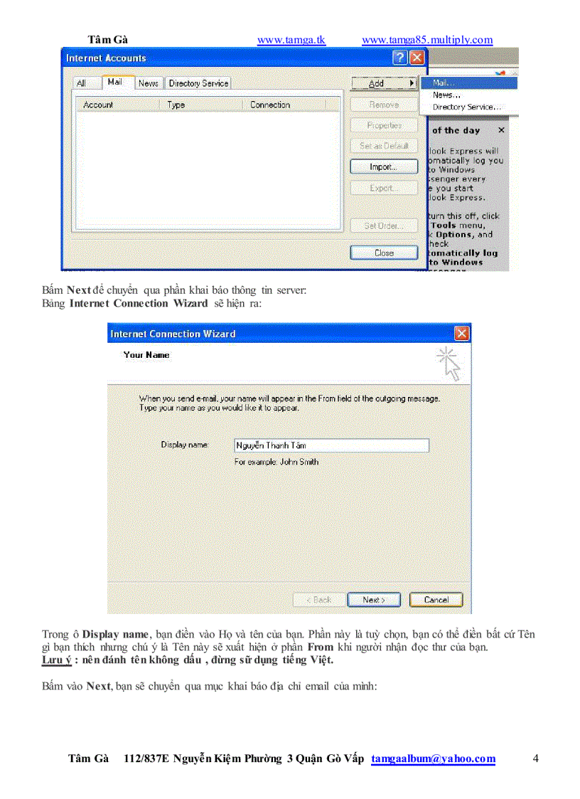 image for page Hướng dẫn Đăng Ký Sữ Dụng Outlook Express