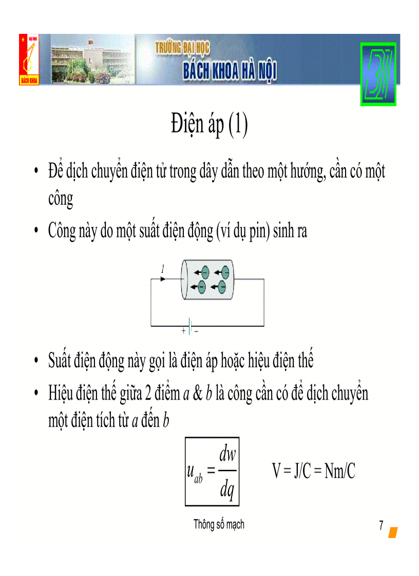 image for page Thông số mạch