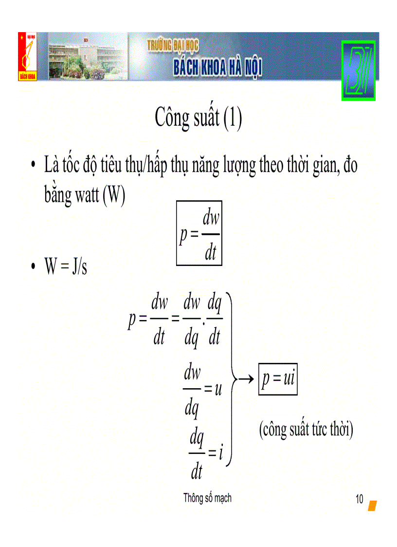 image for page Thông số mạch
