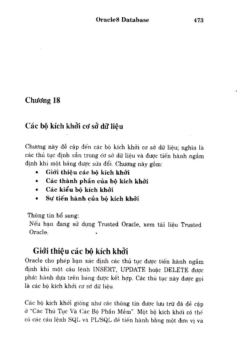 image for page Oracle tiến hành các thủ tục và các bộ phần mềm như thế nào